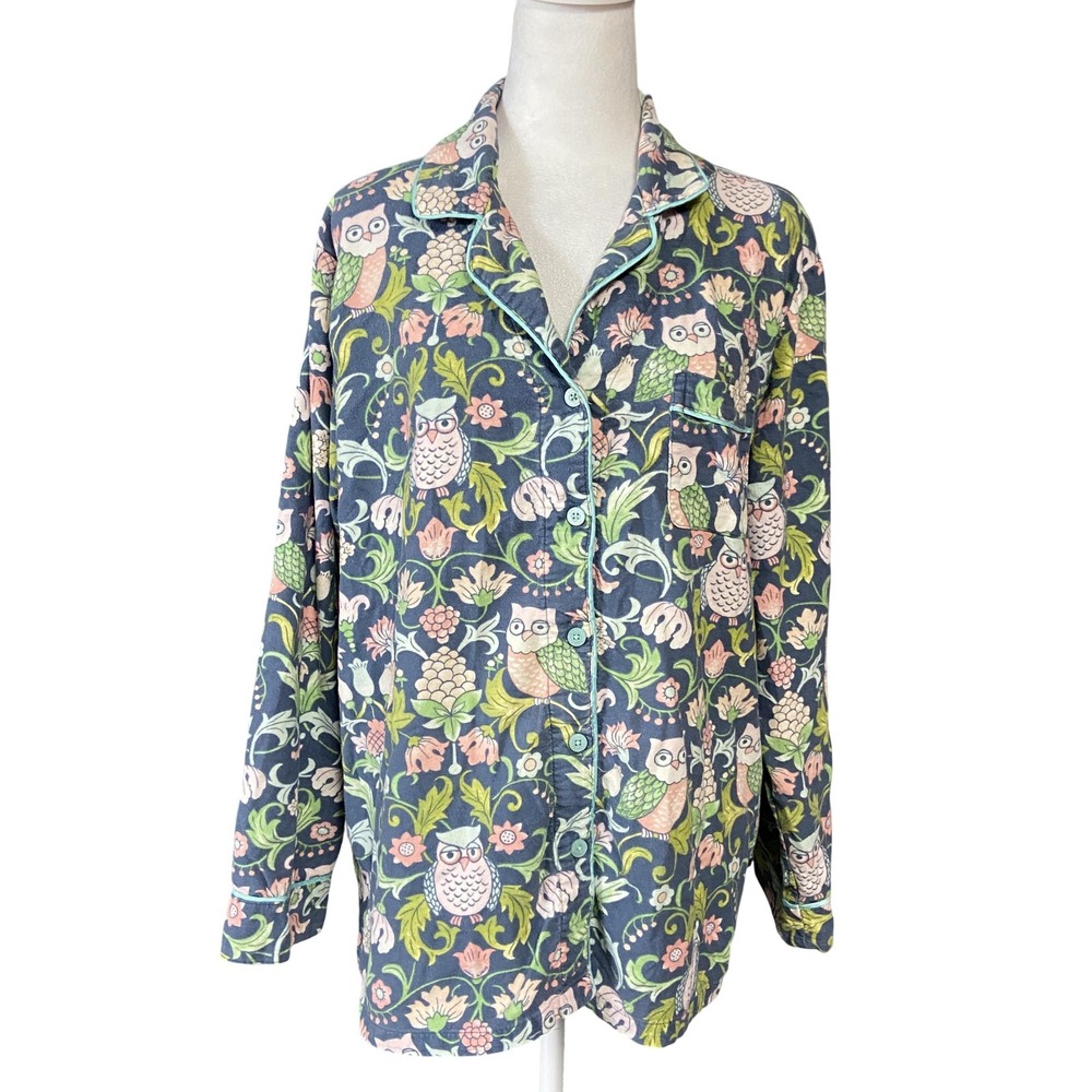 Nick & Nora Multicolor Owl Print Pajama Top